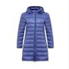 VSOLS Ladies Winter Jacket Hooded Detachable Ladies Slim Fit White Duck Down Coat Ladies Portable Long Down Coat (Color : Blue, Size : XL-Large) view 1