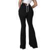 Bell Bottom Jeans for Women Ripped High Waisted Flared Denim Pants Classic Hole Retro Skinny Jean Trousers (Black,Small) view 2