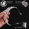 8 Pieces Silver Princess Tiaras for Girls Crystal Princess Crowns for Women Elegant Tiaras with Combs Birthday Crown Bride Headbands Bridal Wedding Prom Birthday Party Cosplay Hair Accessories view 3