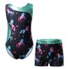 Moggemol Kids Girls Shiny Metallic Sleeveless Ballet Gymnastics Leotards with Shorts Outfits for Figure Skating Dance Dark 8 Years view 1
