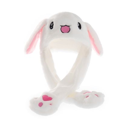 Winter Earflap Hat Toddler Girls Boys Cute Rabbit Ears Will Move Balloon Cap Velvet Thickened Net Red Hat Toys for Kids