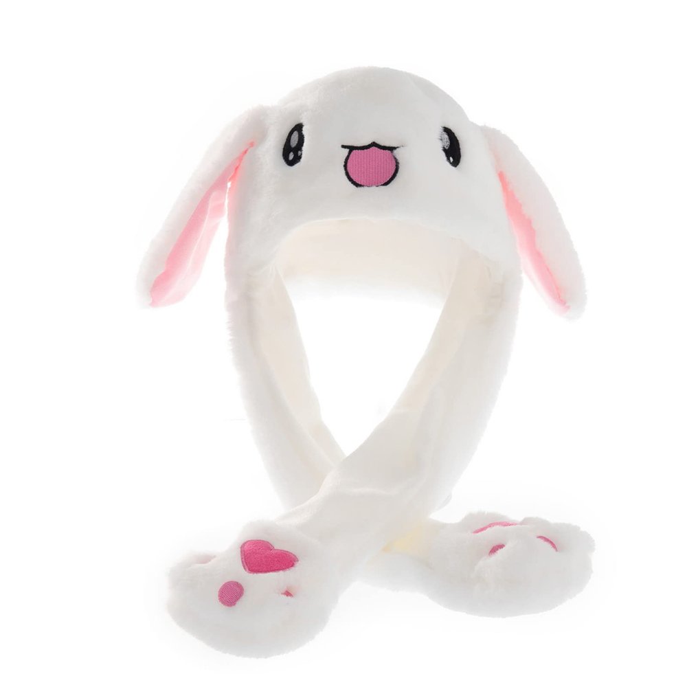 Winter Earflap Hat Toddler Girls Boys Cute Rabbit Ears Will Move Balloon Cap Velvet Thickened Net Red Hat Toys for Kids
