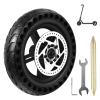 DTNESS 8.5 Inches Scooter Wheel Hub Tyre, Electric Scooter Wheels Replacement Tire, Honeycomb Solid Rear Tire with Disc Brake and 3 Installation Tools, for Mijia M365 Xiaomi/1S view 1