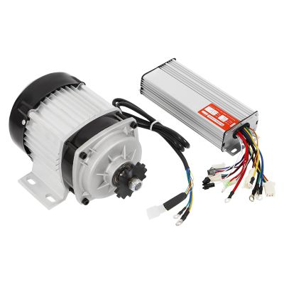 48W Electric Brushless DC Motor, 750W High Speed Motor Go Kart Gear Reduction ATV w/Controller DIY Compatible 14 Tooth Magnet for Go Kart Electric Scooter e-Bike ATV Go Kart Tricycle DIY Part