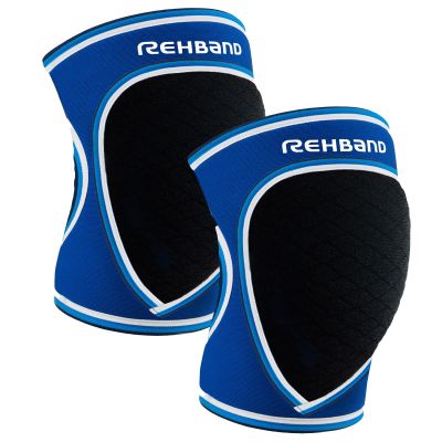 Rehband Knee Pads for Volleyball, Handball & Indoor Sports, Neoprene Knee Sleeve Protector, Comfortable & Snug Fit, Shock-absorbing Sports Knee Pads Unisex, Colour:Blue - 1 Pair, Size:X-Large