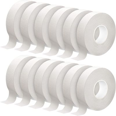 Leelosp 12 6/12 Roll Hockey Tape Each 1 Inch x 63 ft Multipurpose Bat Cloth Tape Athletic Accessories Blade and Handle Hockey Stick Accessories for Lacrosse Baseball Bat Gifts (White)