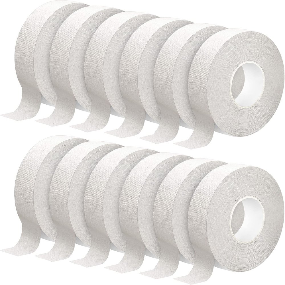 Leelosp 12 6/12 Roll Hockey Tape Each 1 Inch x 63 ft Multipurpose Bat Cloth Tape Athletic Accessories Blade and Handle Hockey Stick Accessories for Lacrosse Baseball Bat Gifts (White)