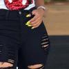 Women's Classic Ripped Flare Jeans High Waisted Bell Bottom Denim Pants Destroyed Raw Hem Wide Leg Jean Trousers (Black,XX-Large) view 2