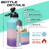 DIGJUPER 64OZ Insulated Water-Bottle with Paracord-Handle - Half Gallon Water Bottle Jug with Straw & Spout Lids, Bottle Sleeve & Boot, Keep Cold-48h Hot-24h for Fitness Camping Hunting, Hiking view 3