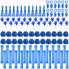Yunsailing 96 Pcs Homecoming Noisemakers Team Spirit Accessories for Game Day Include Hand Clappers Cheerleading Pom Pom Thunder Stick Cheer Party Blower Plastic Whistle for Sport Fans(Blue) view 1