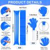 Yunsailing 96 Pcs Homecoming Noisemakers Team Spirit Accessories for Game Day Include Hand Clappers Cheerleading Pom Pom Thunder Stick Cheer Party Blower Plastic Whistle for Sport Fans(Blue) view 2