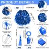 Yunsailing 96 Pcs Homecoming Noisemakers Team Spirit Accessories for Game Day Include Hand Clappers Cheerleading Pom Pom Thunder Stick Cheer Party Blower Plastic Whistle for Sport Fans(Blue) view 3
