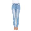 Maiyifu-GJ Women's Double Breasted High Waist Jeans Stretch Butt Lifting Button Down Denim Pants Retro Skinny Jean Trousers (Light Blue,Small) view 1