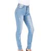 Maiyifu-GJ Women's Double Breasted High Waist Jeans Stretch Butt Lifting Button Down Denim Pants Retro Skinny Jean Trousers (Light Blue,Small) view 2