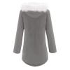 TIMIFIS Womens Coats Plus Size Overcoats with Fur Hood Fleece Chunky Jackets Zipper Button Outerwear Winter Warm Parka B-gray view 3