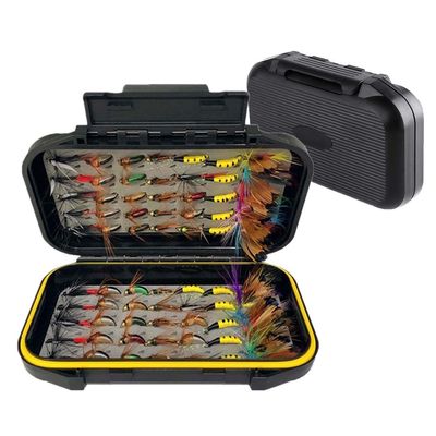 Qievcrme Fly Fishing Flies Kit 40/137pcs Dry/Wet Flies Assortment Nyphms Popper Streamer for Trout Bass Steelhead Fish+ Fly Box (72Pcs-6 Mixed Styles)