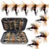 Qievcrme Fly Fishing Flies Kit 40/137pcs Dry/Wet Flies Assortment Nyphms Popper Streamer for Trout Bass Steelhead Fish+ Fly Box (32Pcs-Single Style) view 1