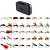 Qievcrme Fly Fishing Flies Kit 40/137pcs Dry/Wet Flies Assortment Nyphms Popper Streamer for Trout Bass Steelhead Fish+ Fly Box (120Pcs-40 Mixed Styles) view 1