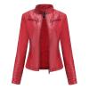 HINDOLA Womens Faux Leather Short Motorcycle Jacket Winter Fashion Moto Biker Casual Coat view 1