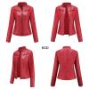 HINDOLA Womens Faux Leather Short Motorcycle Jacket Winter Fashion Moto Biker Casual Coat view 4
