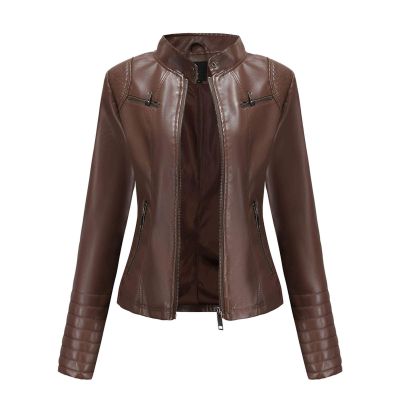 HINDOLA Womens Faux Leather Short Motorcycle Jacket Winter Fashion Moto Biker Casual Coat