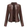 HINDOLA Womens Faux Leather Short Motorcycle Jacket Winter Fashion Moto Biker Casual Coat view 1