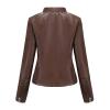 HINDOLA Womens Faux Leather Short Motorcycle Jacket Winter Fashion Moto Biker Casual Coat view 3
