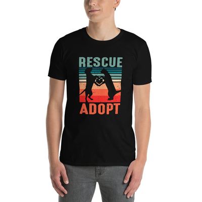 Adopt a pet T-Shirt, Rescue Dog Shirt, Save a Cat Tee, Adopt Don't Shop, Adopted Kitten Mom, Rescue Animal Owner Gift Black