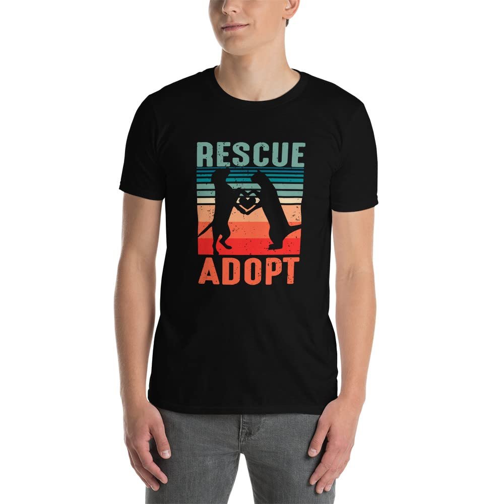 Adopt a pet T-Shirt, Rescue Dog Shirt, Save a Cat Tee, Adopt Don't Shop, Adopted Kitten Mom, Rescue Animal Owner Gift Black