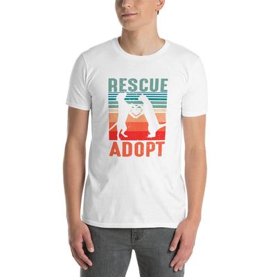 Adopt a pet T-Shirt, Rescue Dog Shirt, Save a Cat Tee, Adopt Don't Shop, Adopted Kitten Mom, Rescue Animal Owner Gift White