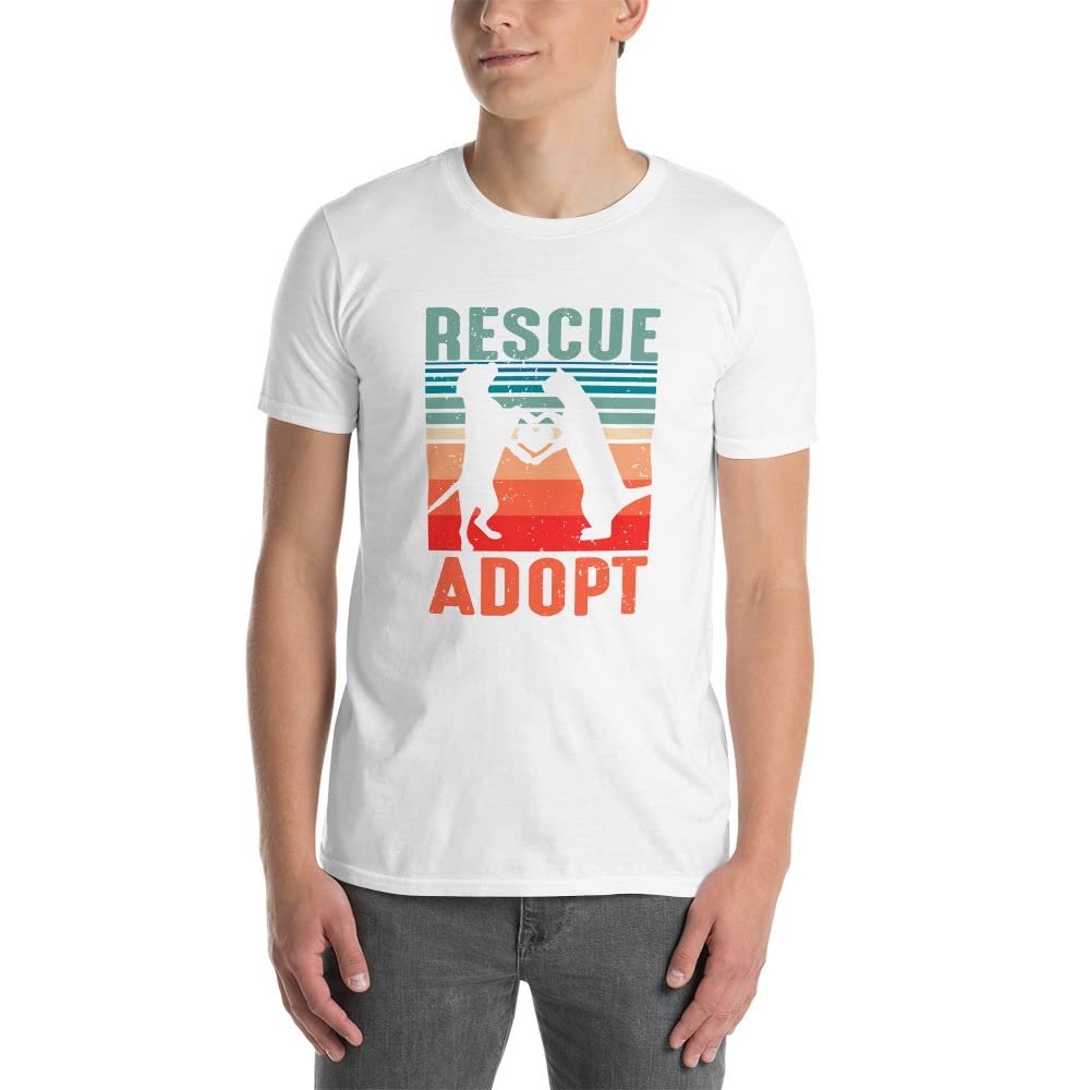 Adopt a pet T-Shirt, Rescue Dog Shirt, Save a Cat Tee, Adopt Don't Shop, Adopted Kitten Mom, Rescue Animal Owner Gift White