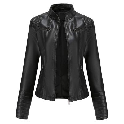 HINDOLA Womens Faux Leather Short Motorcycle Jacket Winter Fashion Moto Biker Casual Coat