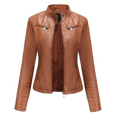 HINDOLA Womens Faux Leather Short Motorcycle Jacket Winter Fashion Moto Biker Casual Coat