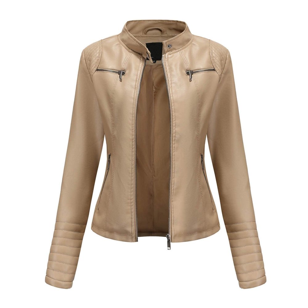 HINDOLA Womens Faux Leather Short Motorcycle Jacket Winter Fashion Moto Biker Casual Coat