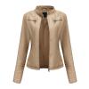 HINDOLA Womens Faux Leather Short Motorcycle Jacket Winter Fashion Moto Biker Casual Coat view 1