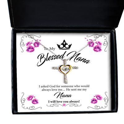 Blessed Nana Necklace Message Card Gifts, Christian Gifts, Godly Gifts for Family, Christian Gifts for Women, Jesus, Blessed Necklace for Christmas, Easter or Birthday