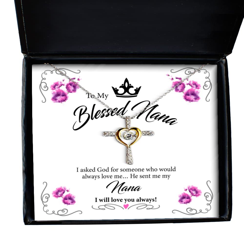 Blessed Nana Necklace Message Card Gifts, Christian Gifts, Godly Gifts for Family, Christian Gifts for Women, Jesus, Blessed Necklace for Christmas, Easter or Birthday