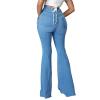 Bell Bottom Jeans for Women Ripped High Waisted Flared Denim Pants Classic Hole Retro Skinny Jean Trousers (Blue,Small) view 2