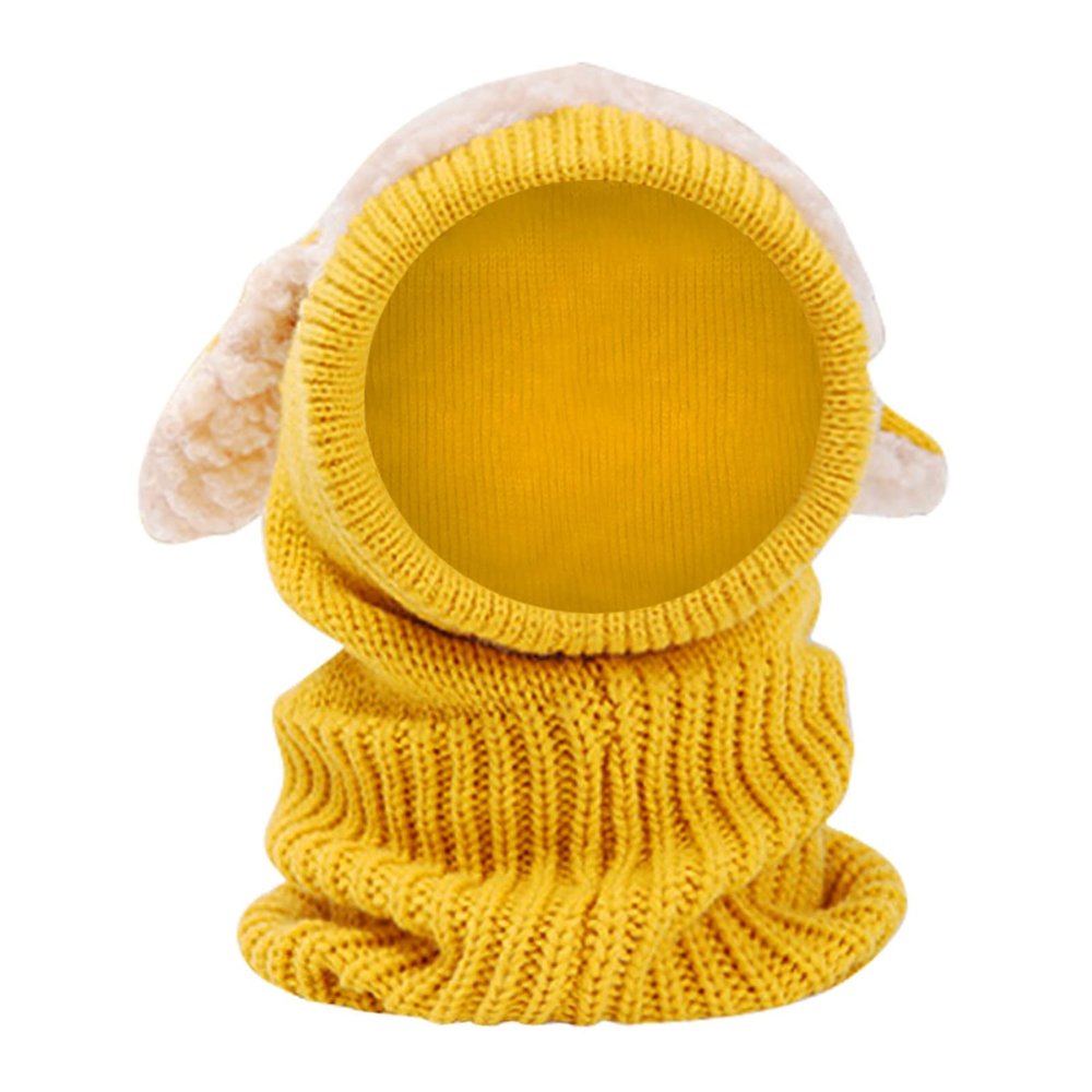 Toddler Winter Hat Girls Hood Caps Boys Kids Coif Winter Scarf Baby Woolen Warm Hats Kids Hat Yellow