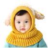 Toddler Winter Hat Girls Hood Caps Boys Kids Coif Winter Scarf Baby Woolen Warm Hats Kids Hat Yellow view 3