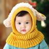 Toddler Winter Hat Girls Hood Caps Boys Kids Coif Winter Scarf Baby Woolen Warm Hats Kids Hat Yellow view 4