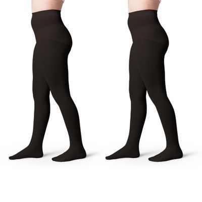 Silky Toes Girls' Opaque Microfiber Tights 1 or 2 Pairs Black White or Colored Nylon Stockings for Kids and Toddlers