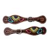Showman Ladies Leather Spur Straps w/Sunflower & Paisley Design view 1