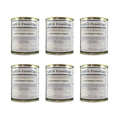 Future Essentials Canned Shortening Powder for baking and cooking | Long Term Storage Shelf Stable | Emergency Survival Food Supply, Camping & Backpacking (#2.5 size) 06 Cans