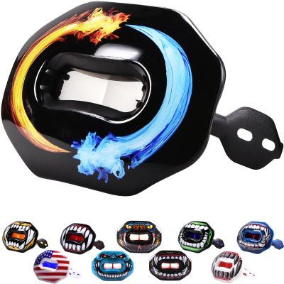 Oral Mart Football Mouth Guard (Ice & Fire) - Lip Guard Mouthpiece - Football Mouthguard Pacifier Protector with Detachable Strap