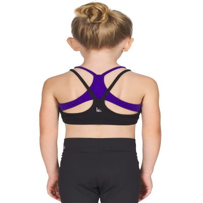 Liakada Girls Supportive Girls' Boomerang Bra Top with Integrated Bra Shelf Liner for Dance, Gymnastics, Yoga, Cheer!