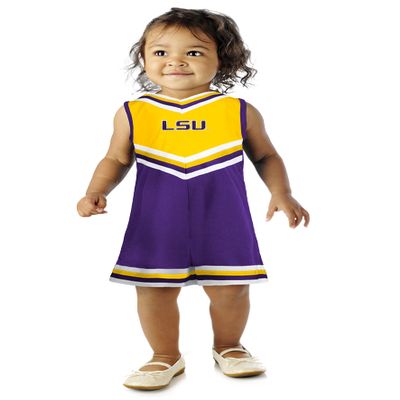 Little King NCAA Toddler/Youth Girls Team Cheer Jumper Dress-LSU-4T
