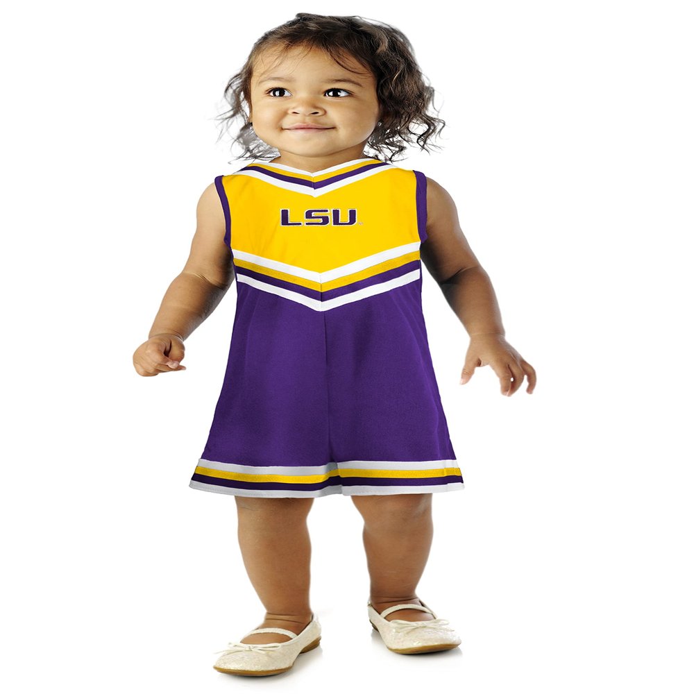 Little King NCAA Toddler/Youth Girls Team Cheer Jumper Dress-LSU-4T