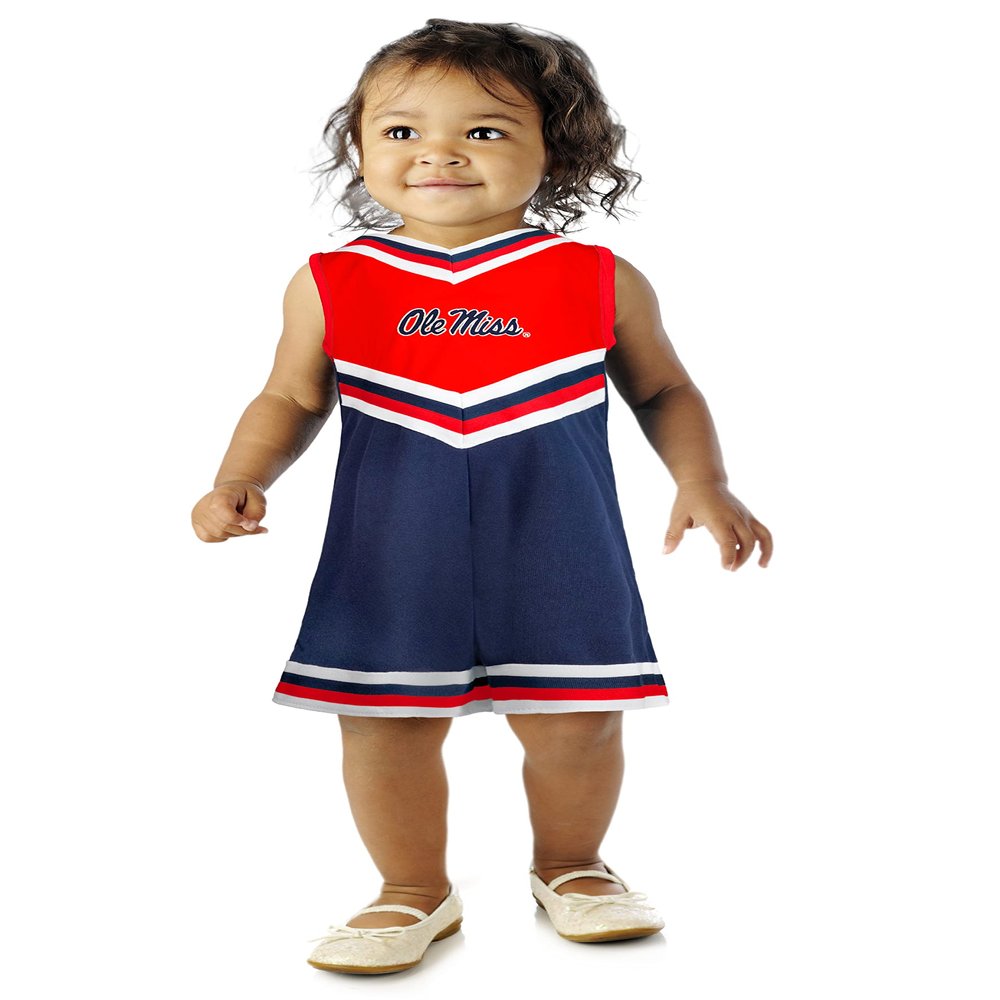 Little King NCAA Toddler/Youth Girls Team Cheer Jumper Dress-Ole Miss-2T