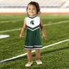 Little King NCAA Toddler/Youth Girls Team Cheer Jumper Dress-Michigan State-4T view 2